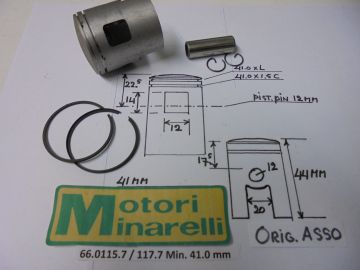 62.0115.7 / 117.7 Pist.assy 41.0mm Min.2/3/4 or 6 speed etc.see picture