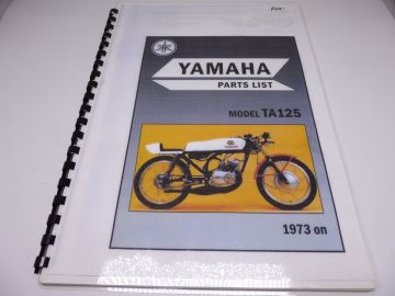 Partsbook TA125 racing guide manual Yamaha racing
