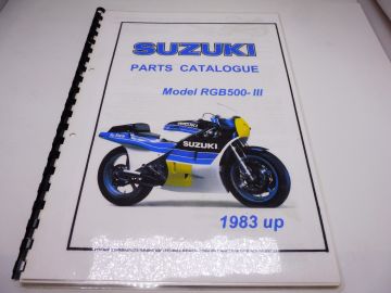 Partsbook RGB500 racing 1983 up completepart numbers and pictures