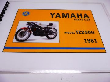 Partsbook TZ250 H 1981 Yamaha racing 