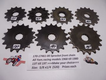 170-17461-00 Sprocket front chain road racing 1968 - 1980 13T till 19T