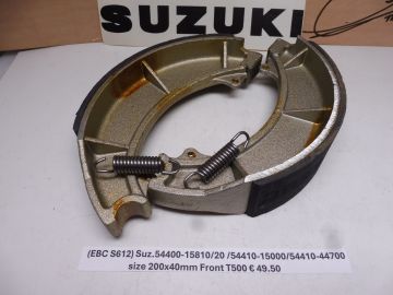 54400-15810/15810-20/54410-15000/54410-44700 Shoe set front drumbrake Suzuki T500 (EBC S612) size 200x40mm new 