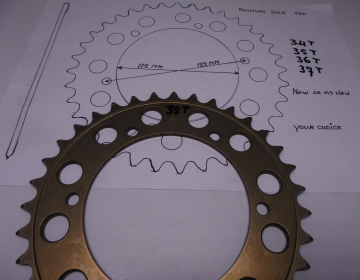 Renthal 316A 520 Chain rear sprocket alloy universal 34 - 35 - 36 - 37 - or as 
