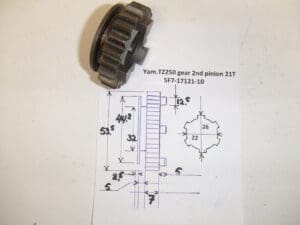 Yamaha - 5f7-17121-10 / 4DP-17121-10 - TZ250 H/J en latere modellen - Transmission