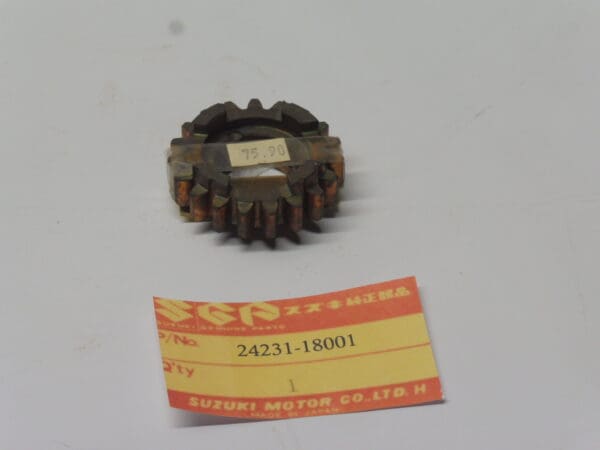 Suzuki New 3th drive 19T gear original part number; 24231-18001 | Theo Louwes Motors and Racing