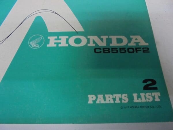 Honda - New partbook Honda CB550 F-F2 - CB550 - Parts Book