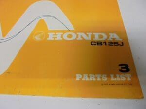 Honda - New partbook CB125 J-3 - CB125 - Parts Book