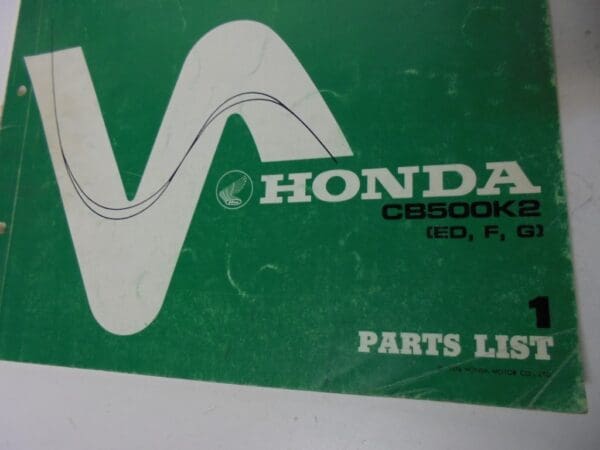 Honda - Good used partbook Honda CB500 K2 ED-F-G - CB500 - Parts Book