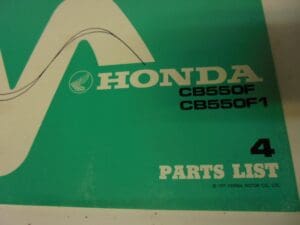 Honda - New partbook CB550 F-F1 - CB550 - Parts Book