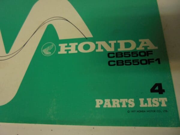 Honda - New partbook CB550 F-F1 - CB550 - Parts Book