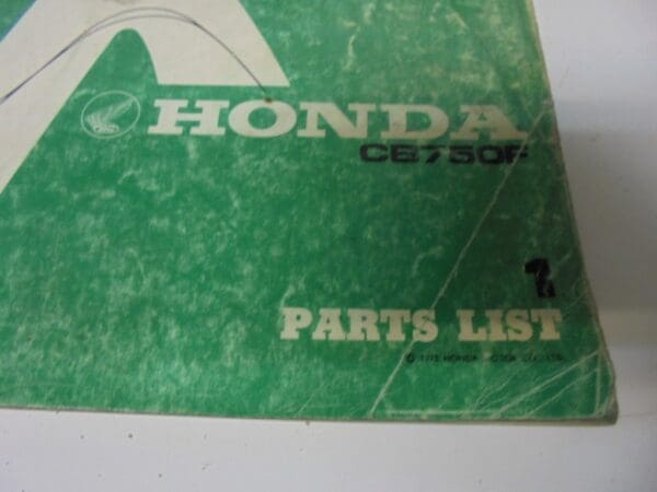 Honda - Good used partbook CB750 F - CB750 - Parts Book