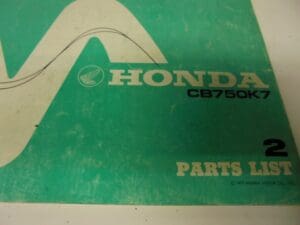 Honda - As new partbook CB750 K7 - CB750 - Parts Book