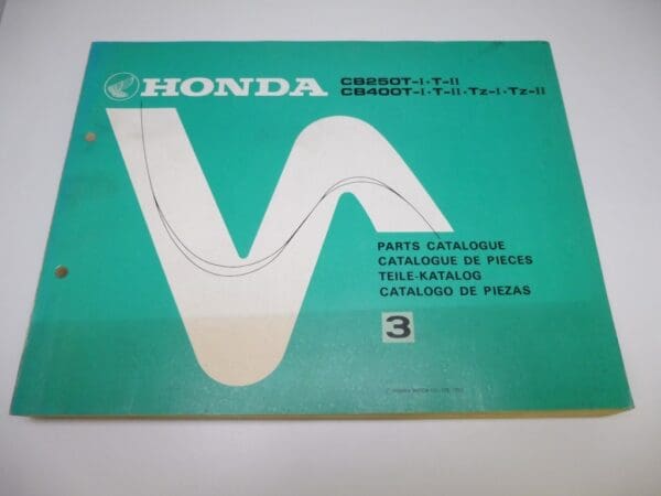 Honda - New partbook CB250 T-1 T-11 & CM400 T-1T-T11-TZ1-TZ11 - CB250/CM400 - Parts Book