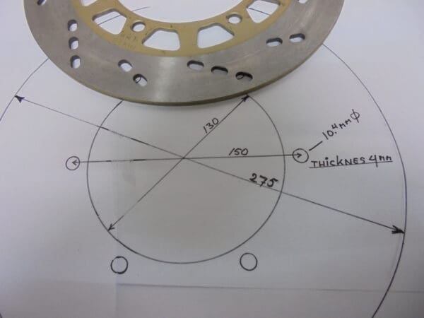 frontwh.universal 275mm 130-150 thick 4mm - GS500/GS750 - Brake Pads