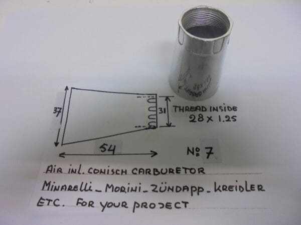 Minarelli - Inlet air conisch carb.Minarelli/Morini/ZÃ¼nd./kreidler etc. - P3/P4/W3 - Carburetor