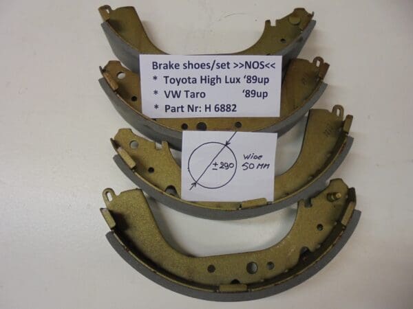 H 6882 Brake shoe/set Toyota High Lux/VW Taro1989 up