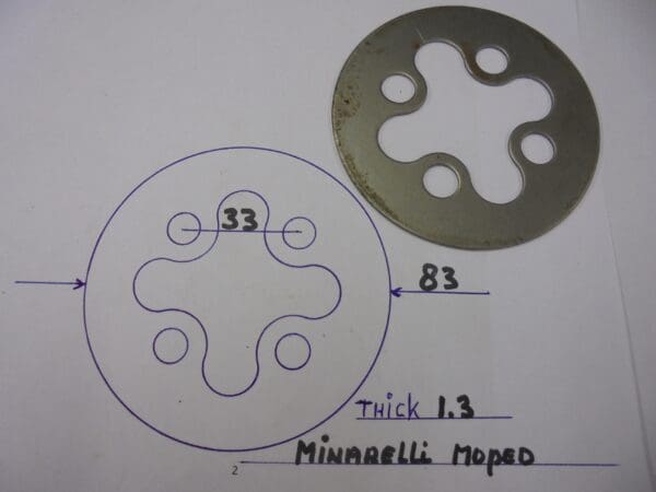 Minarelli - Plate clutch steel Minarelli very old model_1 - P3/P4/W3 - Clutch