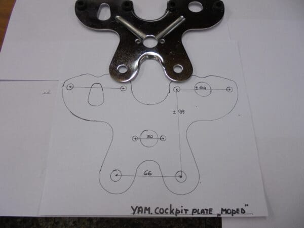 Yamaha - Yamaha Cockpit bracket Yam.RD50/FS1 moped in chrome. Check - FS1/DT50/RD50 - Tachometer