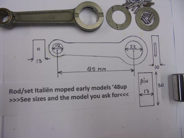 Minarelli - Rod/set crankshaft Italian 50cc - P6 - Crankshaft