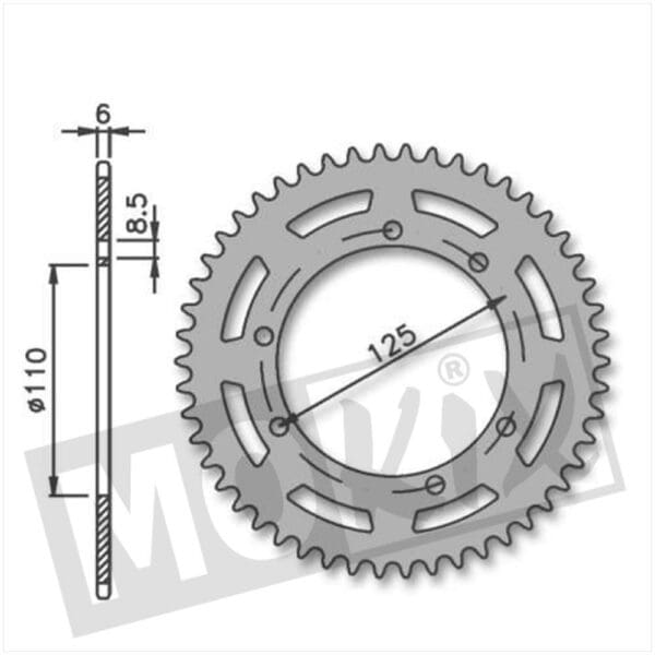 REAR SPROCKET SUZUKI RMX50/SMX50 110mm 6h 38t IGM