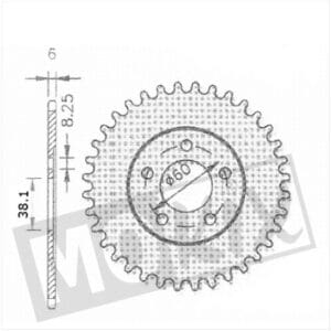 REAR SPROCKET RIEJU RS1 38.1mm 5holes 40t IGM