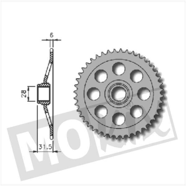 REAR SPROCKET APRILIA AFI/EXT NM 420 28mm 40t IGM