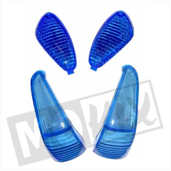 FL. GLASS PIA RUNNER SET  BLUE