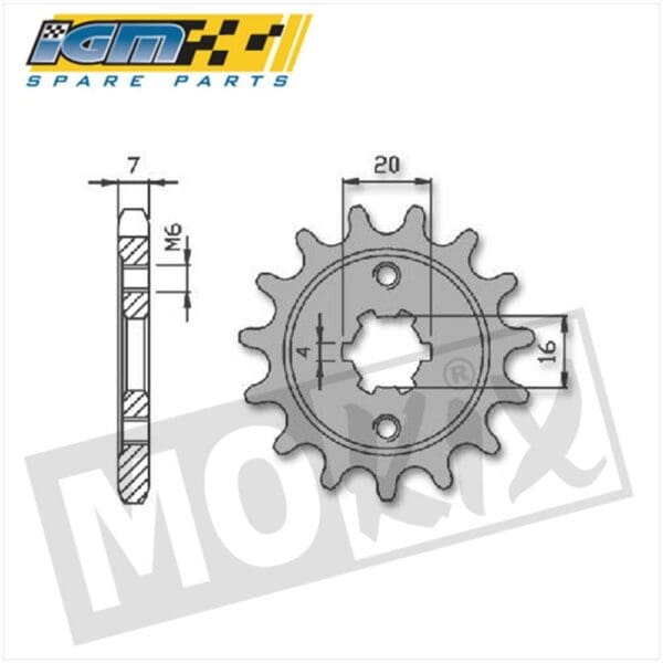 FRONT SPROCKET YAMAHA 125 4T RIEJU (428) 14t IGM