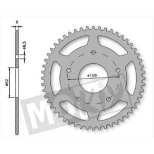 REAR SPROCKET RIEJU SMX "06 62mm 5holes 50t IGM