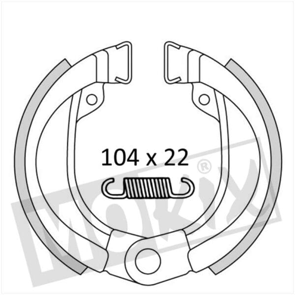 BRAKE SHOESET PEUGEOT FOX FRONT 104 x 22