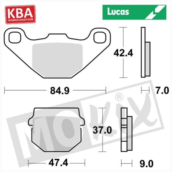 BRAKEPADS LUCAS STD ITALJET/SUZUKI KBA