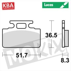 BRAKEPADS LUCAS STD SYM MIO KBA