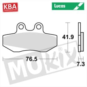 BRAKEPADS LUCAS STD PIAGGIO RUNNER 125/180cc KBA