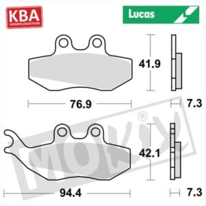 BRAKEPADS LUCAS STD GILERA/PGO/PIAGGIO KBA