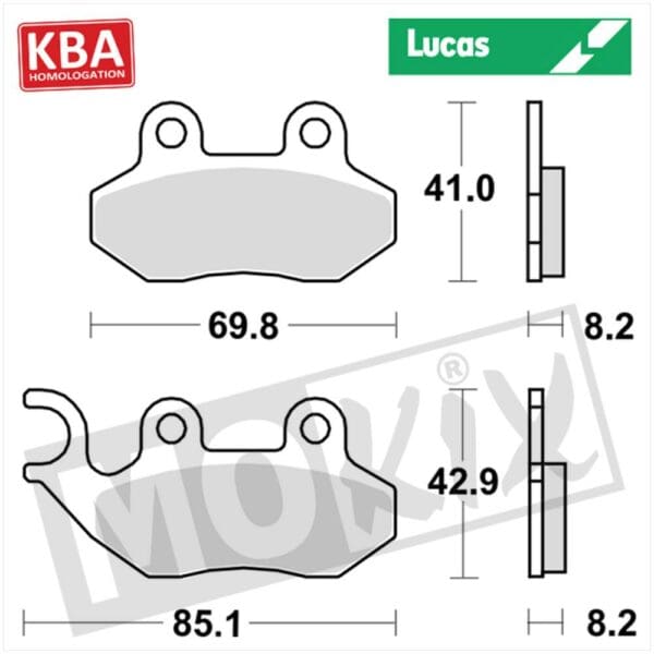 BRAKEPADS LUCAS (FIDDLE/ORBIT/SYMLY/ALLO) KBA