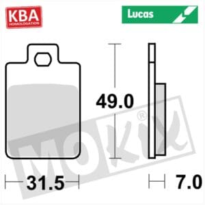 BRAKEPADS LUCAS STD GILERA/PIAGGIO KBA