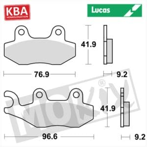 BRAKEPADS LUCAS STD KYMCO VITALITY/AGILITY FRONT K