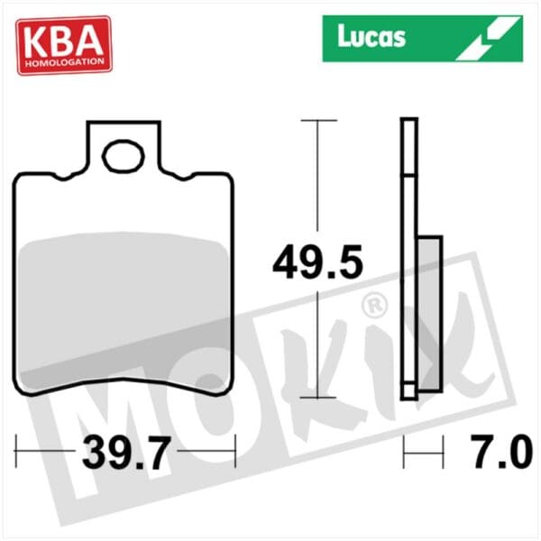 BRAKEPADS LUCAS STD GILERA/ITALJET/PIAGGIO KBA