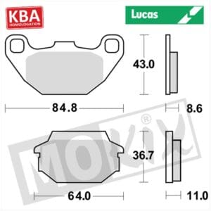 BRAKEPADS LUCAS STD APRILIA KBA