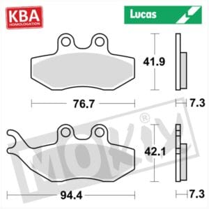 BRAKEPADS LUCAS STDPEUGEOT ELYSEO 150/125 KBA