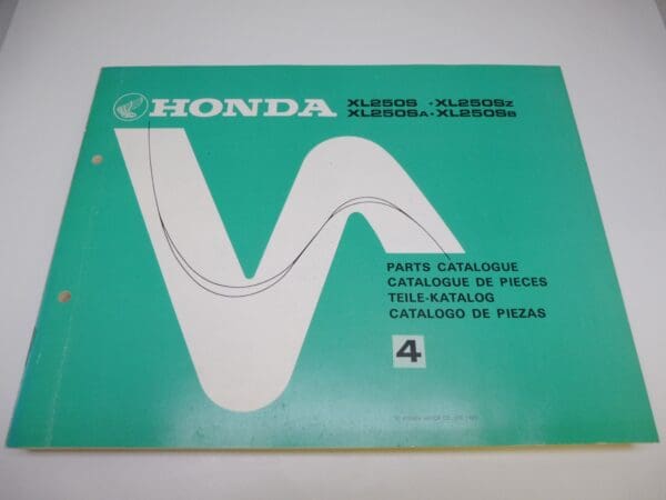 Honda - New partbook Honda XL250 S-SZ-SA-SB - XL250 - Parts Book