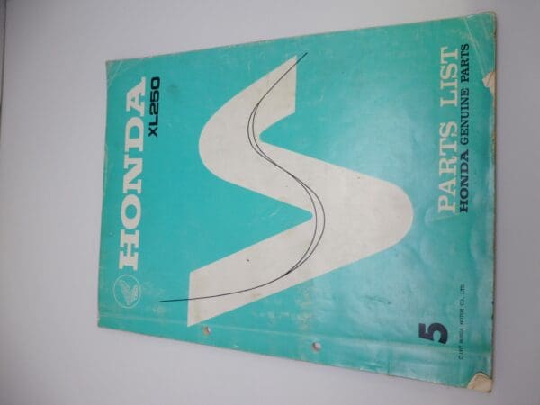 Honda - As new partbook Honda XL250 - XL250 - Parts Book