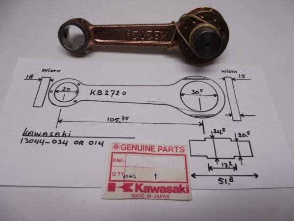 Kawasaki - 13044-034  or 13044-014 - KH500/H1/H2/H3 - Crankshaft