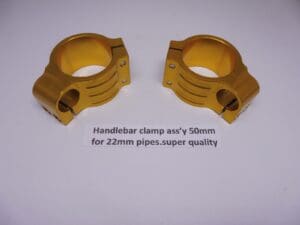 Universal Handlebar clamp assembly 50mm New Set Gold