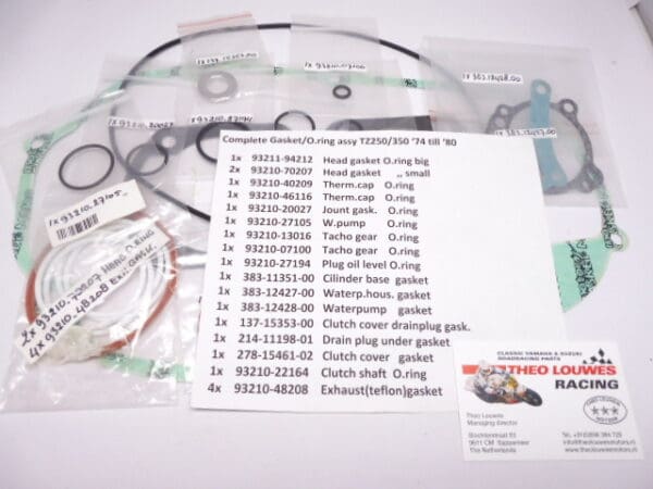 Yamaha - 93210/93211/137/278/383_1 - TZ250-350A/B/C/D/E/F/G Gasket -O.ring set