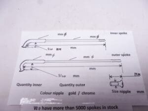 Spokes make your size more than 5000 in stock