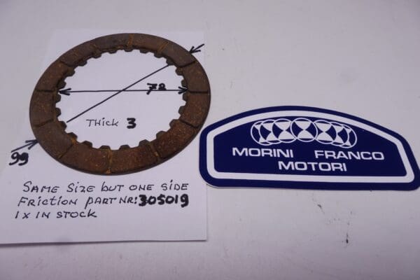 305019 Clutch plate (one side frictie) Morini Franco 4T 1976 up