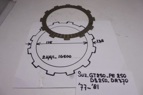 21441-16500 Plate fricton Suz.GT250--DR370-DS250-PE250 new