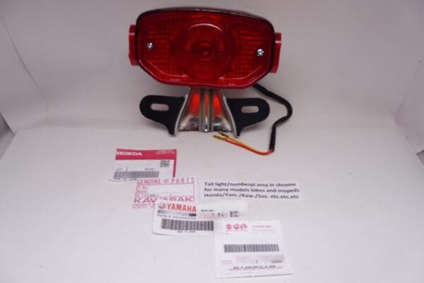 33701-300/323 etc.Tail light/nr.plate assy Hon/Yam/Kaw/Suz etc super in chrome