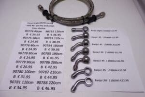 90775 Hose brake/clutch(rvs)racing lenght 50cm for many bikes new>see picture<also the model banjo's